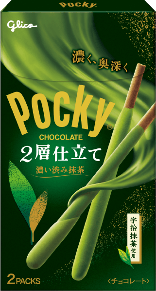 Glico Pocky 2层结构 浓郁深邃抹茶 2袋装